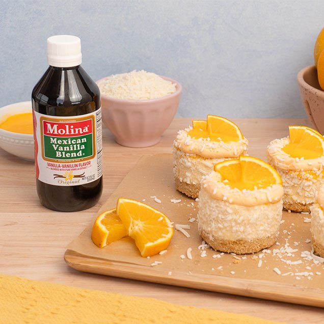 MINI CHEESECAKES DE NARANJA SIN HORNO